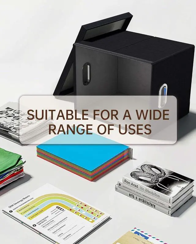 Alt view image 5 of 7 - Oterri File Organizer, File Box, File Cabinet for Letter File Folder Storage, Hanging File Organizer for Office/Decor/Home,Document Organizer, 1 Pack,Black-Box Only