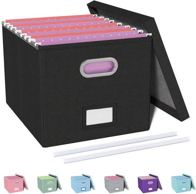 Main image of Oterri File Organizer, File Box, File Cabinet for Letter File Folder Storage, Hanging File Organizer for Office/Decor/Home,Document Organizer, 1 Pack,Black-Box Only