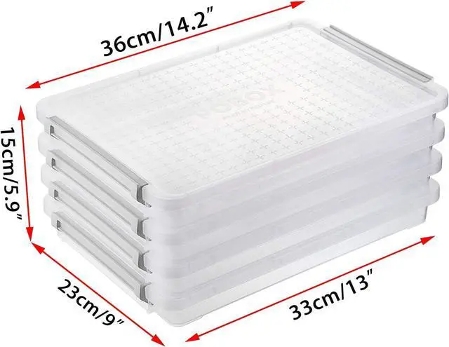 Alt view image 6 of 7 - BTSKY 4 Pack A4 Plus Clear Plastic Stackable Storage Box Desk Paper Magazine Container with Buckle, Office Supplies Accessories File Protector Case Organizer, Portable Project Case Document Holders