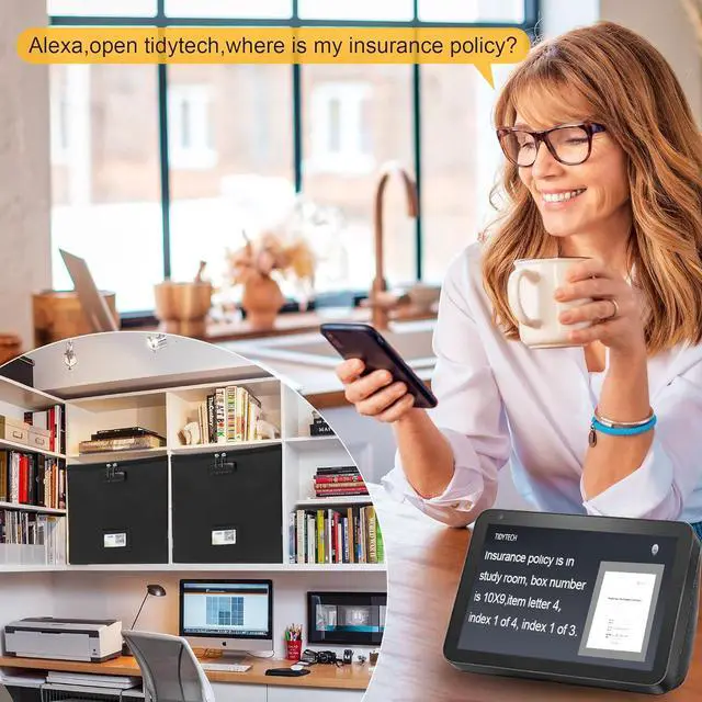 Alt view image 5 of 7 - Medium Next of Kin Box Organizer with Smart Labels, Fireproof Foldable File Organizer with Combination Lock, 10 Hanging Files and 20 Category Labels for Label Documents,(M:13 * 13 * 13in)