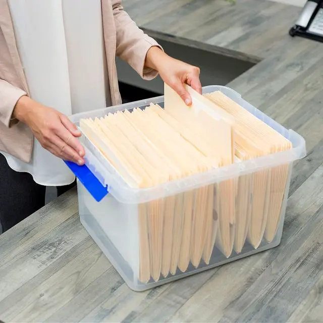 Alt view image 7 of 7 - Fellowes Heavy Duty, Water Proof, Durable, Reinforced Corner, Comfortable Handle, Built-in Rail, Portable File Box (FEL0086201)