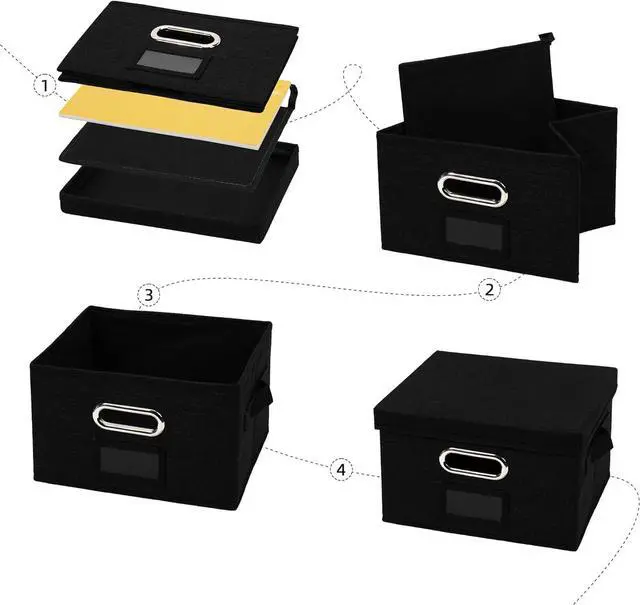 Alt view image 4 of 7 - Greeting Card Organizer and Storage Box with 20 Pcs Adjustable Dividers, Storing Cards with 84 Pcs Labels Perfect for Storing Greeting Cards, Envelopes, Photos 1 Pack Black