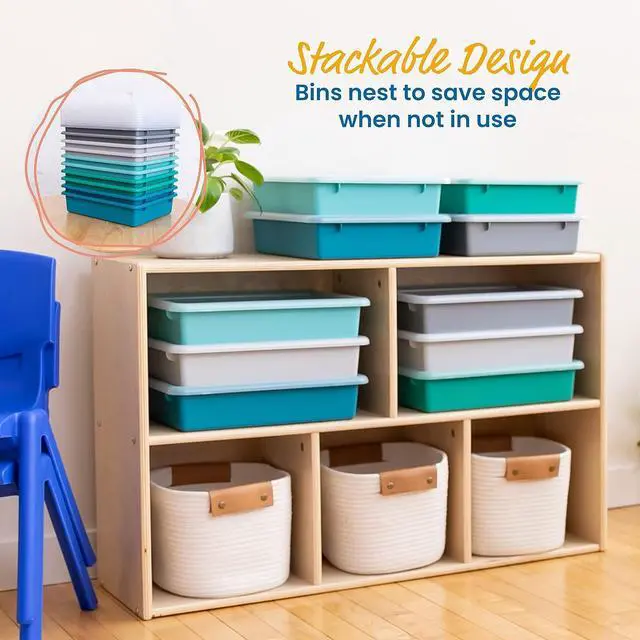 Alt view image 5 of 7 - ECR4Kids Letter Size Tray with Lid, Storage Bin, Contemporary, 10-Piece