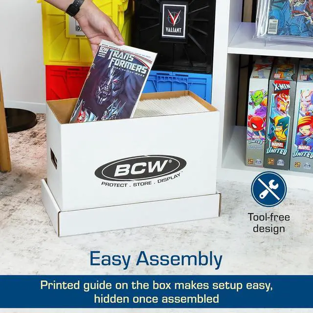 Alt view image 5 of 7 - BCW Short Comic Storage Box - 10 Pack | Holds 150-175 Current/Silver Age Comics | Stackable, Durable 200 lb. Strength