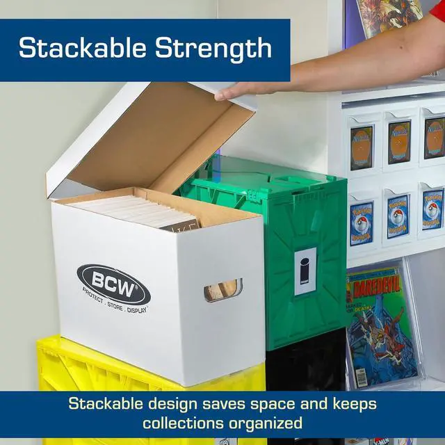 Alt view image 6 of 7 - BCW Short Comic Storage Box - 10 Pack | Holds 150-175 Current/Silver Age Comics | Stackable, Durable 200 lb. Strength