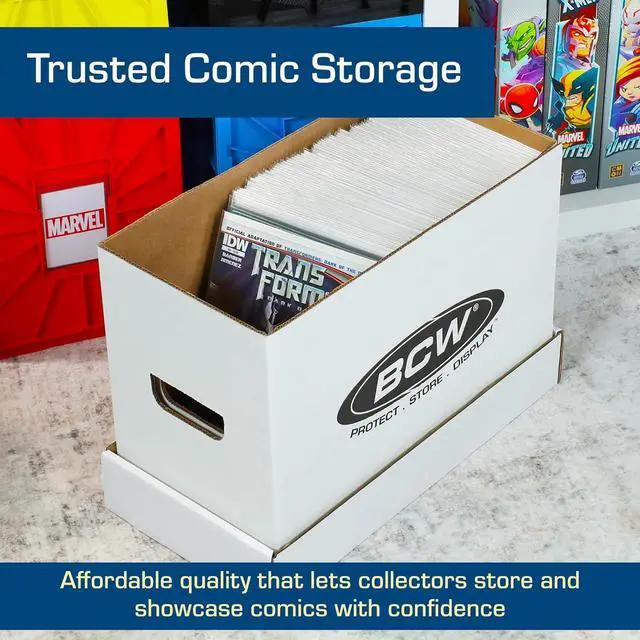 Alt view image 7 of 7 - BCW Short Comic Storage Box - 1 Pack | Holds 150-175 Current/Silver Age Comics | Stackable, Durable 200 lb. Strength