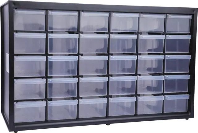 Main image of Stanley 1-93-980 Storage Box with compartments, Black/Transparent