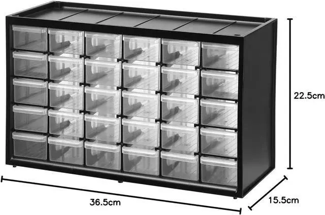 Alt view image 3 of 7 - Stanley 1-93-980 Storage Box with compartments, Black/Transparent