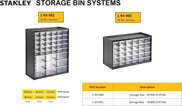Alt view image 6 of 7 - Stanley 1-93-980 Storage Box with compartments, Black/Transparent