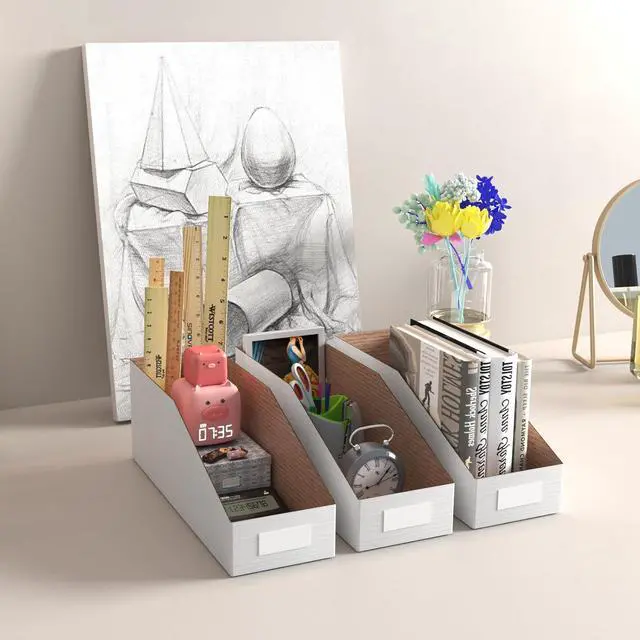 Alt view image 3 of 6 - ZBEIVAN Cardboard Storage Bins Boxes 35 Packs 12x4x4.5 Inches, Easy Assembly Pantry Organizer Bins for Shelf, White