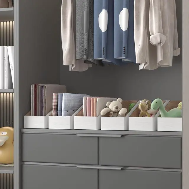 Alt view image 6 of 6 - ZBEIVAN Cardboard Storage Bins Boxes 35 Packs 12x4x4.5 Inches, Easy Assembly Pantry Organizer Bins for Shelf, White