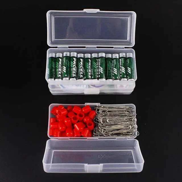 Alt view image 3 of 7 - airgoesin Small Clear Storage Box Container Desktop Organizer with Lid, 4.9 in x 2 in x 1.3 in for Keeping Small Parts, Coints, Screws, Q-Tip, Flossers, Ornaments, 3pcs/pk