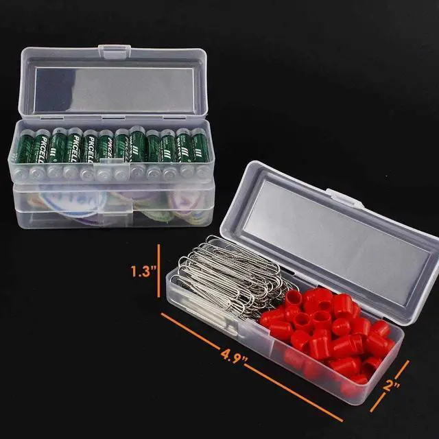 Alt view image 2 of 7 - airgoesin Small Clear Storage Box Container Desktop Organizer with Lid, 4.9 in x 2 in x 1.3 in for Keeping Small Parts, Coints, Screws, Q-Tip, Flossers, Ornaments, 3pcs/pk