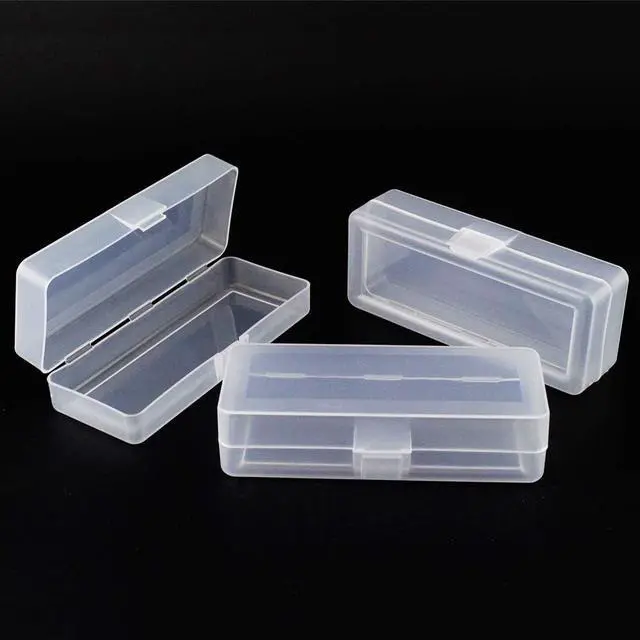 Alt view image 6 of 7 - airgoesin Small Clear Storage Box Container Desktop Organizer with Lid, 4.9 in x 2 in x 1.3 in for Keeping Small Parts, Coints, Screws, Q-Tip, Flossers, Ornaments, 3pcs/pk