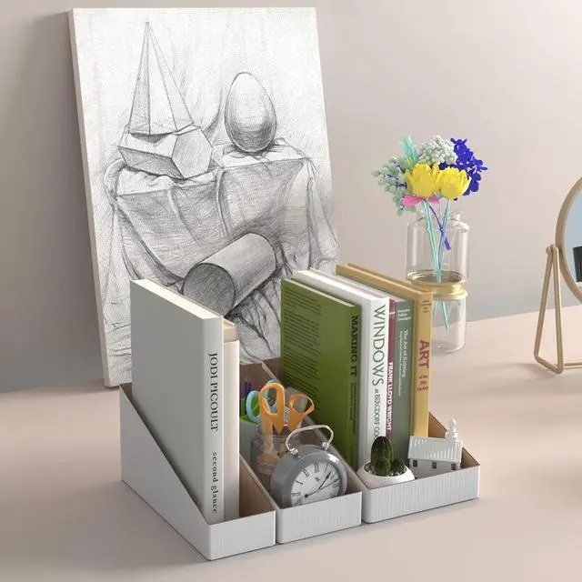 Alt view image 5 of 7 - ZBEIVAN Cardboard Storage Bins Boxes 35 Packs 9.4x4x4.5 Inches, Easy Assembly Pantry Organizer Bins for Shelf, White