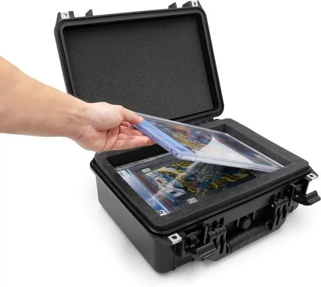 Alt view image 6 of 7 - CASEMATIX 16 Waterproof Comic Book Storage Box  Comic Book Case Protects Up To 8 CGC Graded Comic Books or 30 Sleeved Top loaders in Airtight Customizable Book Bin