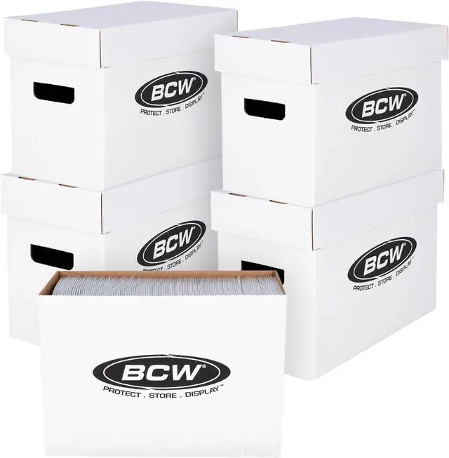 Main image of BCW Short Comic Storage Box - 5 Pack | Holds 150-175 Current/Silver Age Comics | Stackable, Durable 200 lb. Strength