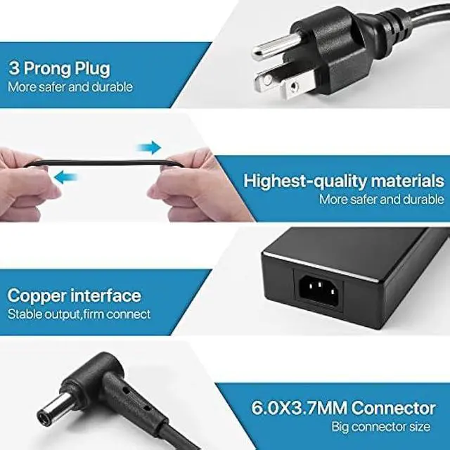 Alt view image 4 of 6 - 180W Charger Fit for Asus Rog Zephyrus G14 GA401 G15 GA502, Tuf F15 F17 A15 A17 20V 9A ADP-180TB H AC Adapter