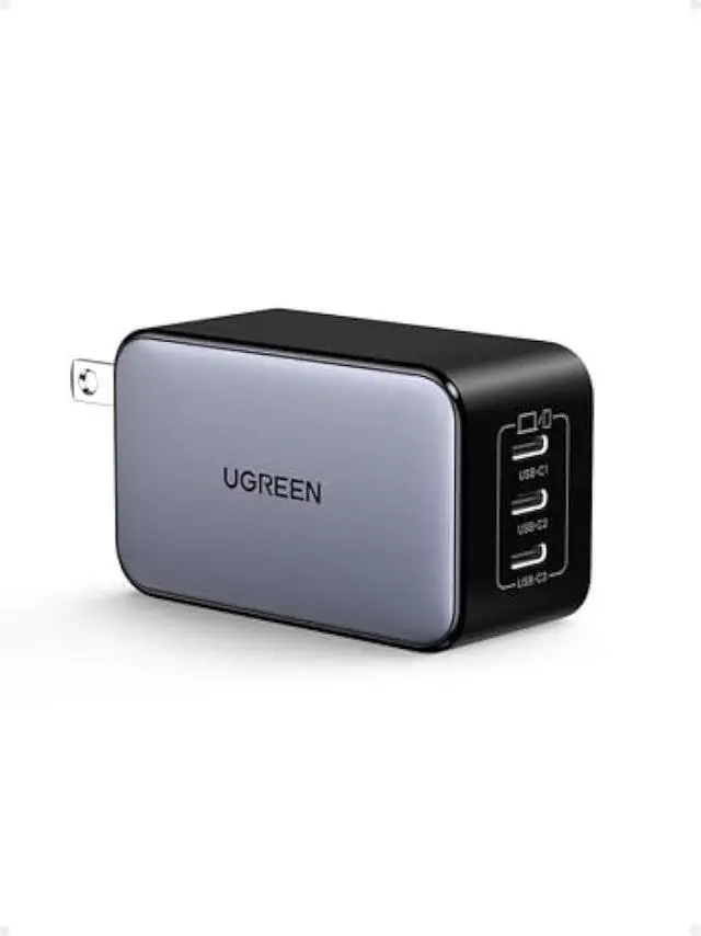 Main image of UGREEN Nexode 65W GaN USB C Wall Charger, 3-Port Type-C Fast Power Adapter Compatible with iPhone 17/16/15 Series, Galaxy S25/S24, Pixel 10/9, MacBook Pro/Air, iPad Pro/Air, Steam Deck