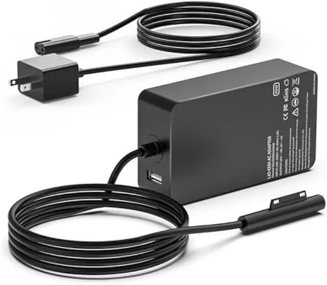 Main image of Surface Pro Charger 65W, Surface Charger Compatible with Microsoft Surface Pro 11, 10, 9, 8, 7+, 7, 6, 5, 4, 3, X, Windows Surface Laptop 6, 5, 4, 3, 2, 1, Surface Go Tablet, Surface Book 3, 2, 1