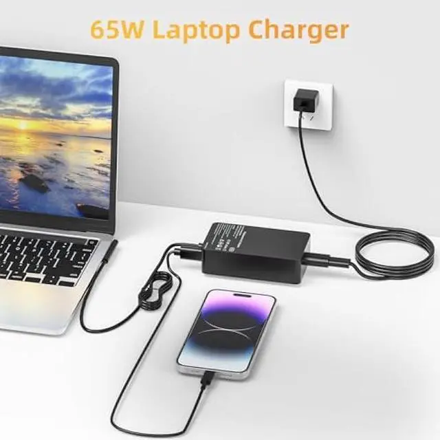 Alt view image 3 of 6 - Surface Pro Charger 65W, Surface Charger Compatible with Microsoft Surface Pro 11, 10, 9, 8, 7+, 7, 6, 5, 4, 3, X, Windows Surface Laptop 6, 5, 4, 3, 2, 1, Surface Go Tablet, Surface Book 3, 2, 1