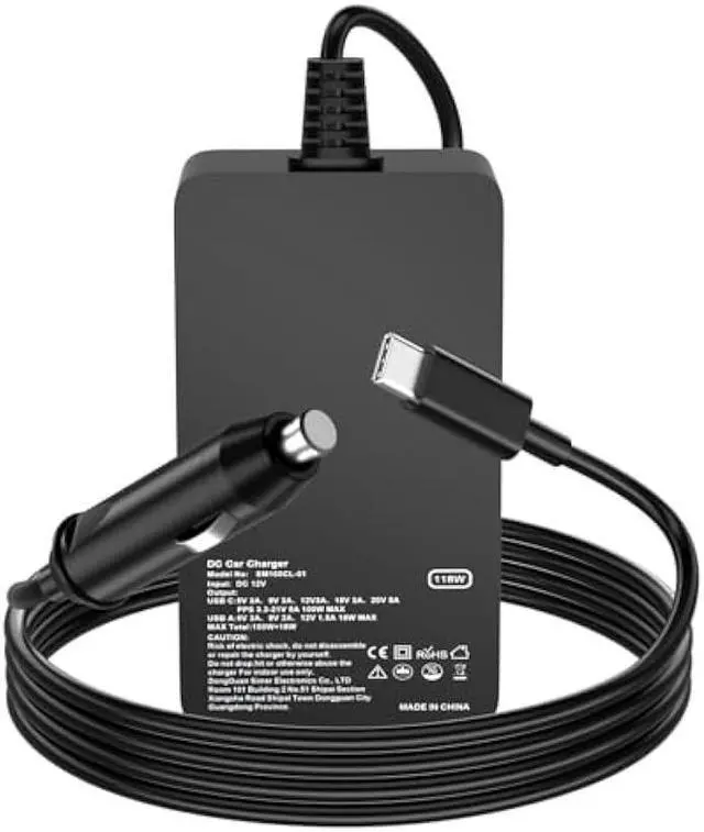 Main image of Laptop Car Charger 100W, USB C Port  Replacement for MacBook Pro/Air, Dell, HP, Lenovo,ASUS, Acer - with Extra USB-A Port for Tablets, Phones, Earbuds and More Other USBC Devices Computer AC Adapter