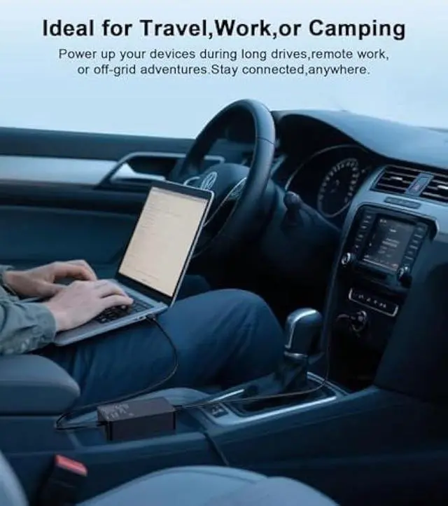 Alt view image 4 of 6 - Laptop Car Charger 100W, USB C Port  Replacement for MacBook Pro/Air, Dell, HP, Lenovo,ASUS, Acer - with Extra USB-A Port for Tablets, Phones, Earbuds and More Other USBC Devices Computer AC Adapter