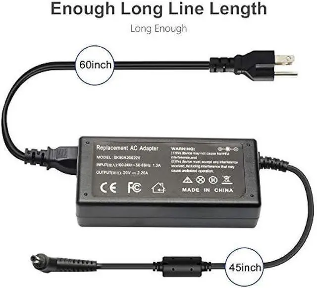 Alt view image 4 of 6 - Charger Compatible with 65W Lenovo Laptop - IdeaPad 1 3 5, Flex 4 5 6 1470 1480, Lenovo V14 V15 V17 G2 G3 G4 ;IdeaPad 110 110s 310 330 330s 520 530s 710s L340 S145 S340 S540; Yoga 720 710 510