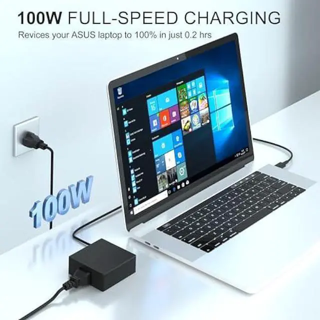 Alt view image 5 of 7 - 100W USB-C Charger Compatible for ASUS Laptops - Fit for ASUS ROG A20-100P1A, Flow Z13 X13, 100W PD Fast Charging for ROG Flow Acer HP Lenovo Type C Adapter, Fit for 90W 65W 45W 27W 15W