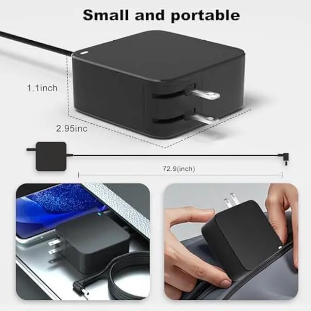 Alt view image 6 of 7 - 65W Round tip Laptop Charger for Lenovo Ideapad 3 1 5 310 320 330 S145 S340 Business Laptop Flex 5 4 14 15 V14 V15 V17 Yoga 510 710 ADLX65CCGU2A Quick Charging Adapter with Power Cord