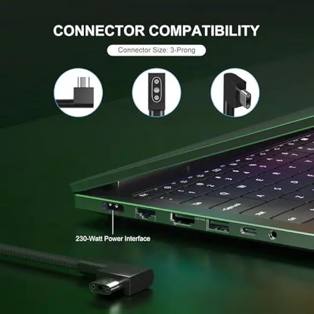 Alt view image 3 of 4 - 230W Laptop Charger Compatible with Razer Blade 15 14 17 Rc30-0248 Rc30-0238 Gtx3080 Gtx3070 Gtx3060 Gtx2080 Gtx2070 Ac Power Adapter Computer Power Supply