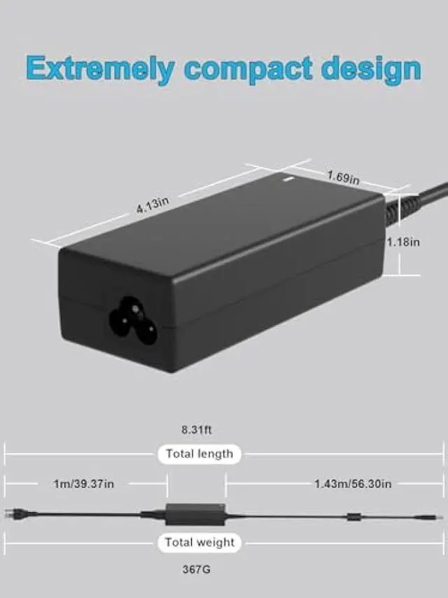 Alt view image 4 of 7 - 65W AC Charger for Dell XPS 11 12 13 9333 9343 9350 9360 9P33 9Q33 9Q23 L221X L321X L322X MLK Latitude 3301 3310 3320 3379 3390 3400 3410 3420 3430 3440 3490 3500 3510 3520 3530 7350 Laptop