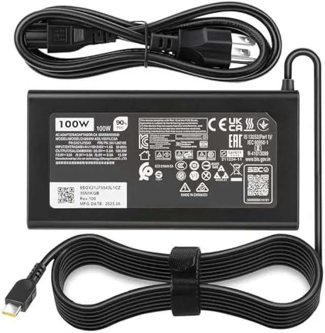 Main image of 100W USB Type C Laptop Charger Fit for Lenovo ThinkBook Plus G3 13x 14G5 14G6 14s 14p 16G4+16p Lenovo ThinkPad neo 14 P14s L15 T16 Yoga 7 Pro7 9 9i Slim 6i 7i IdeaPad 5 Pro Slim 5-20V 5A AC Adapter