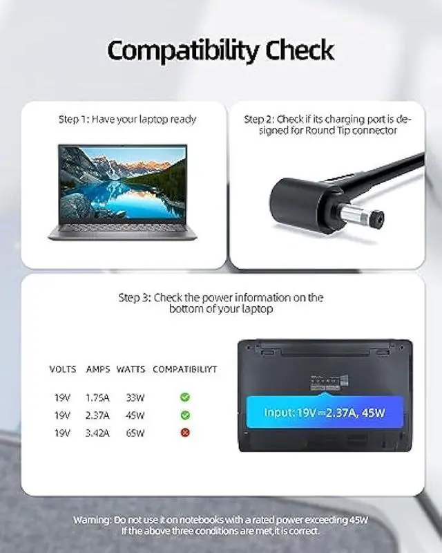 Alt view image 4 of 7 - AC Charger Replacement for Asus L203MA L203M L203 L406MA L406M L406 L402 L402S L402SA L402M L402MA L402WA L402W L402 L402WA-EH21 Vivobook Laptop Power Supply Adapter Cord