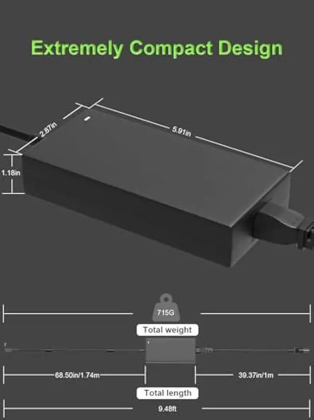 Alt view image 3 of 6 - 180W Charger Compatible with Acer Nitro 5 7 V15 V17 V16 V14 16S AN515 AN517 Predator Helios/Triton300 500 Aspire 3D 7 Series G3-573 PH315-52 PH317-54 PT515-51 Laptop