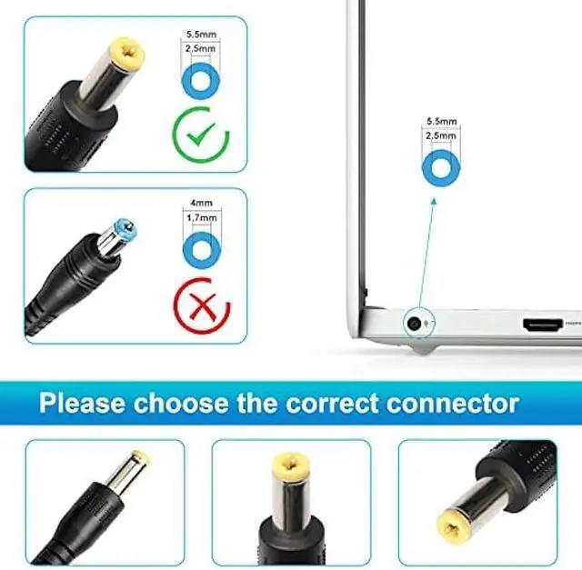 Alt view image 6 of 7 - AC Doctor INC 19V 4.74A 90W Universal AC Power Adapter Laptop Charger Replacement for Lenovo HP Toshiba ASUS IBM New 5.5x2.5mm
