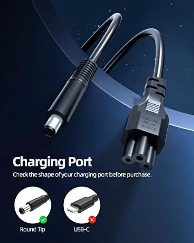 Alt view image 2 of 7 - 90W 65W AC Charger Fit for Dell Inspiron 5537 5420 5421 3437 5437 3537 7537 3737 7737 5737 14 15 17 14r 15r Laptop Power Supply Adapter Cord