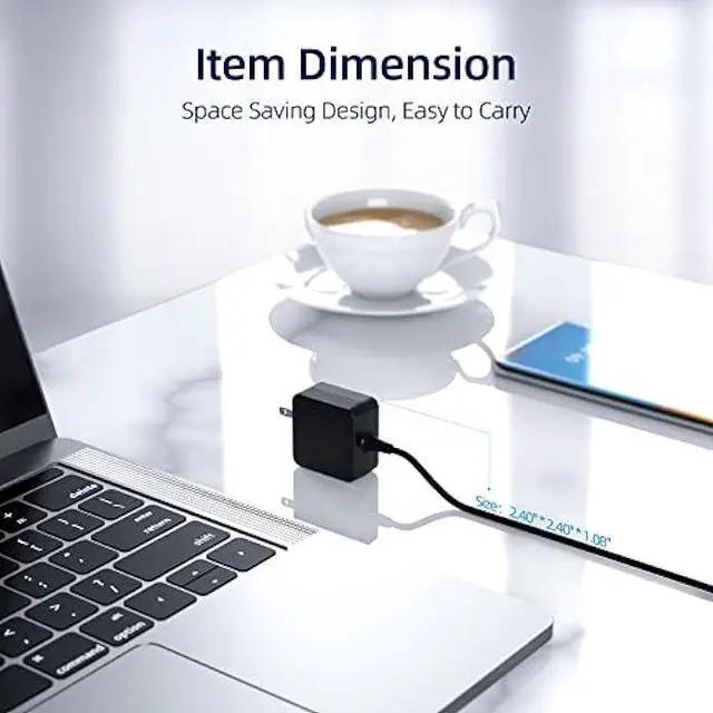 Alt view image 3 of 7 - 45W AC Charger Replacement Fit for Samsung Galaxy Chromebook XE930QCA XE931QCA, Galaxy Chromebook 2 XE530QDA 15.613.3, Galaxy Chromebook Go 14 XE345XDA-MA1TM Laptop Adapter Power Supply Cord