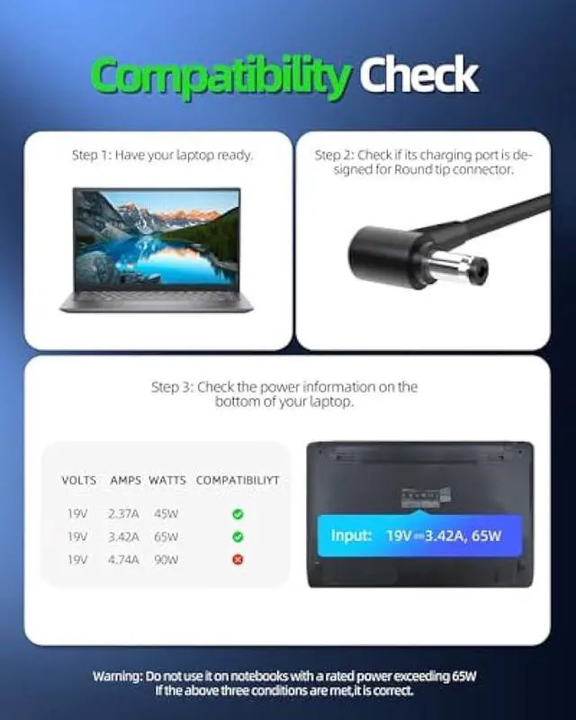 Alt view image 3 of 7 - AC Charger Fit for Asus F555 F555L F555LA F555UA F555U F554 F554L F554LA F502CA F502C F502 F551CA F551C F551MA F551M F551 F705QA F705Q F705 F505ZA F505Z Laptop Power Supply Adapter Cord