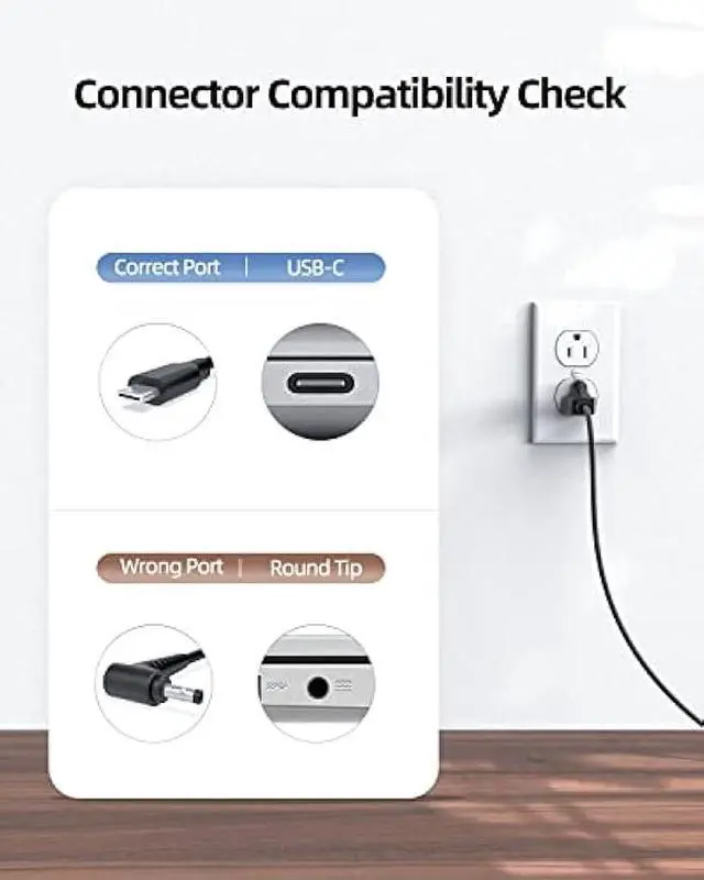 Alt view image 2 of 7 - 90W 65W USB C Laptop Charger Fit for Dell Latitude 7420 7320 7520 9420 9520 2-in-1 Laptop Type C AC Adapter Power Supply Cord