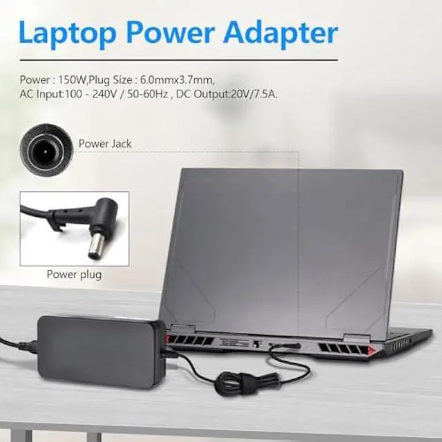Alt view image 5 of 6 - 150W 20V 7.5A AC Adapter Charger for Asus ADP-150CH B A18-150P1A Rog G531GT G731GT FX505GT FX505DD FX505DT FX505DU FX705GT FX705DD FX705DT FX705DU with Power Cord