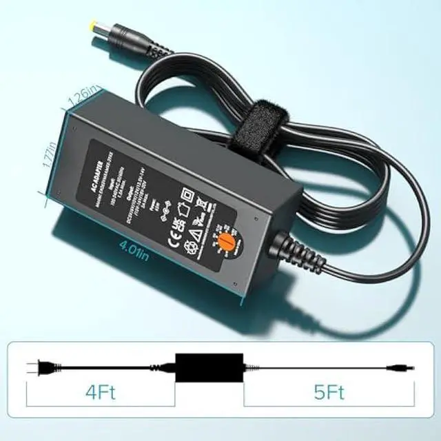 Alt view image 4 of 7 - Powseed 65W Universal Laptop Charger for Lenovo HP Dell Acer ASUS Gateway Samsung Monitor Power Cord 5V 6V 10V 12V 13.5V 14V 15V 16V 18V 18.5V 19V 19.5V 20V DC Power Supply AC Adapter with 16 Tips