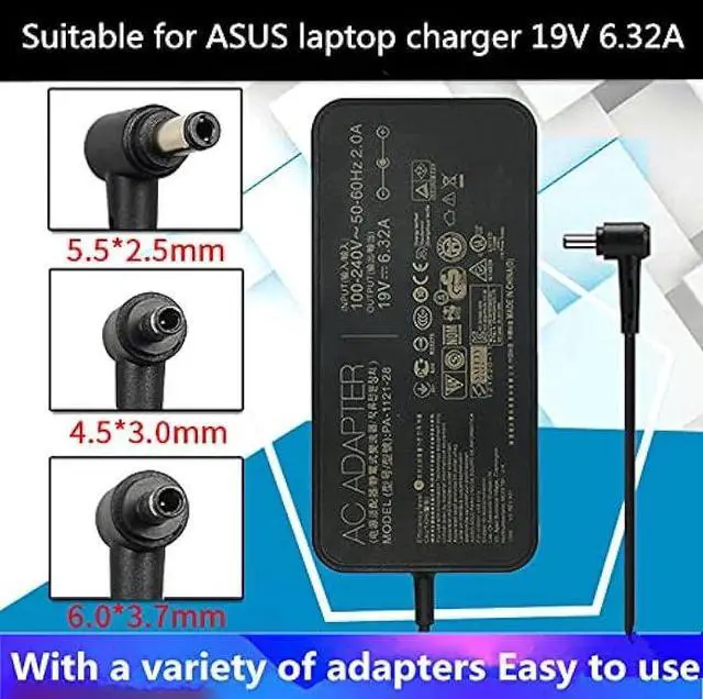 Alt view image 6 of 6 - 120W 19V 6.32A Power Adapter Fit for Asus Rog GL502VT GL502V GL502 GL502VT-DS71 N750 N500 G50 N53S N55 Gaming, PA-1121-28 A15-120P1A Charger