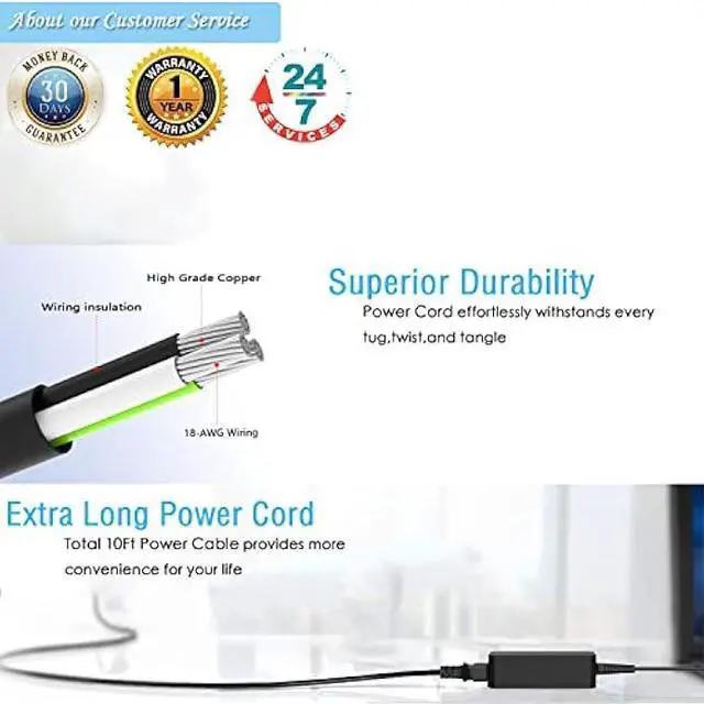 Alt view image 5 of 5 - AC Charger Fit for Acer Swift Spin 1 3 5 SF114 N16P9 SP315-51 SP111-33 SF314-52 N16W2 N15V2 SF114-32 N17W6 N17H2 SF314-51 SF314-42 SP314-51 SP314-53N SF515-51T Laptop Adapter Power Supply Cord