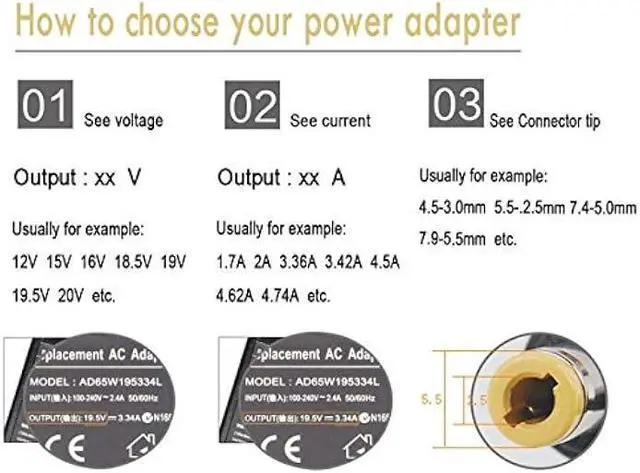 Alt view image 4 of 7 - AC Doctor INC 19V 4.74A 90W Universal AC Power Adapter Laptop Charger Replacement for Lenovo HP Toshiba ASUS IBM New 5.5x2.5mm