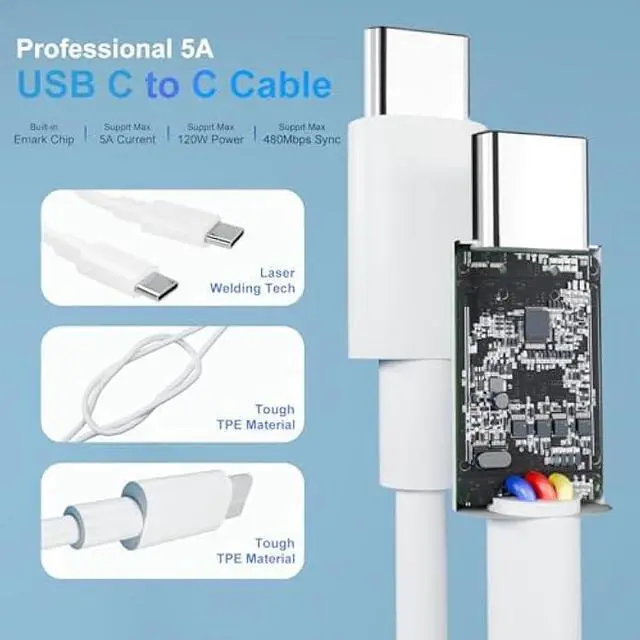 Alt view image 2 of 6 - 65W GaN Type C Fast Charger Compatible with Samsung Galaxy Book 360 & Book Pro 13.3 / 15.6 NP930QDB NP930XDB NP935QDC NP950XDB NP950QDB /Chromebook 4/4+Laptop Computer Power Adapter