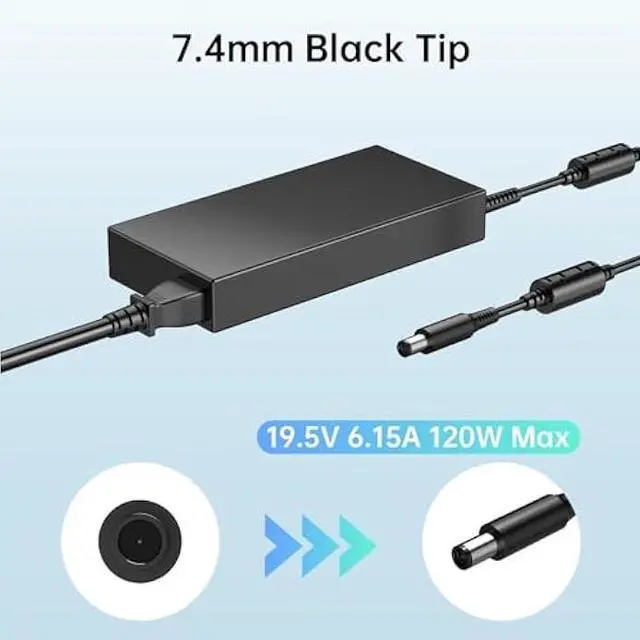 Alt view image 2 of 5 - 120W Power Supply Adapter Fit for HP Thunderbolt Dock G2 HSN-IX01 2UK37AA, G4 4J0A2AA Charger, HSTNN-LA25 677762-001 693709-001 L57117-001 L56786-003 906329-001 TPN-DA19 932446-850 801637-001
