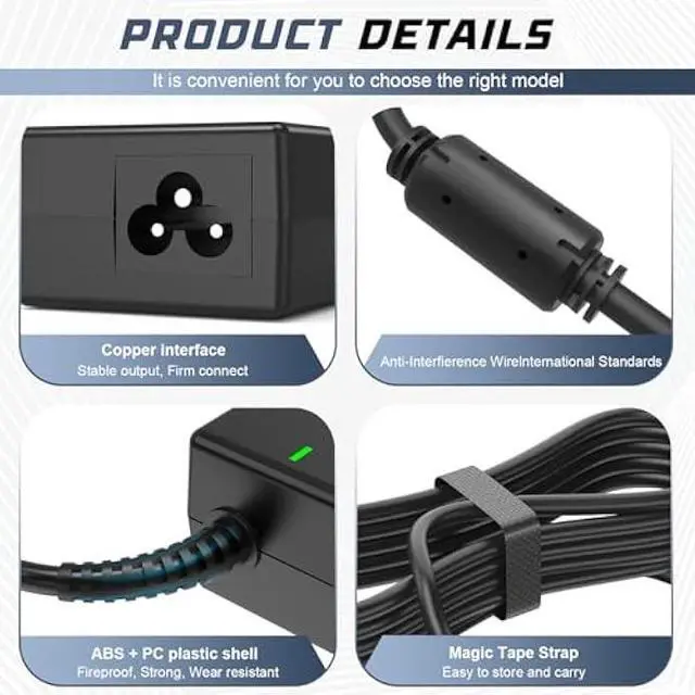 Alt view image 4 of 6 - 90W 65W 19.5V AC Adapter Charger for Dell Latitude 2100 P02T001 ATG D620 PP18L D630 E6400 PP27L E6410 PP27LA001 D531 PP04X E4300 E6400 E5500 E6500 E4200 XFR 8740w