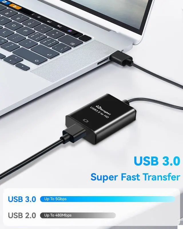 Alt view image 4 of 7 - USB 3.0 to hdmi Adapter for Laptop,USB hub hdmi Converter, HD Port Expander (USB 3.0-Black)