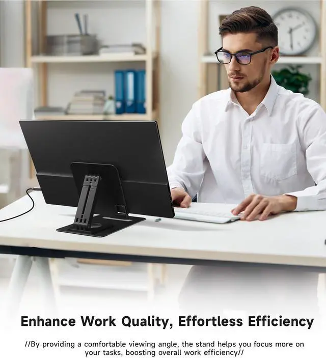 Alt view image 6 of 6 - Ingnok Adjustable Tablet Stand Holder - Portable Monitor Stand Compatible with Portable Monitor Tablet, Phone, iPad, Surface Pro,Kindle